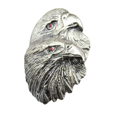 Brass Two Eagles Vintage Pin Back Jacket Hat Bag Patriotic