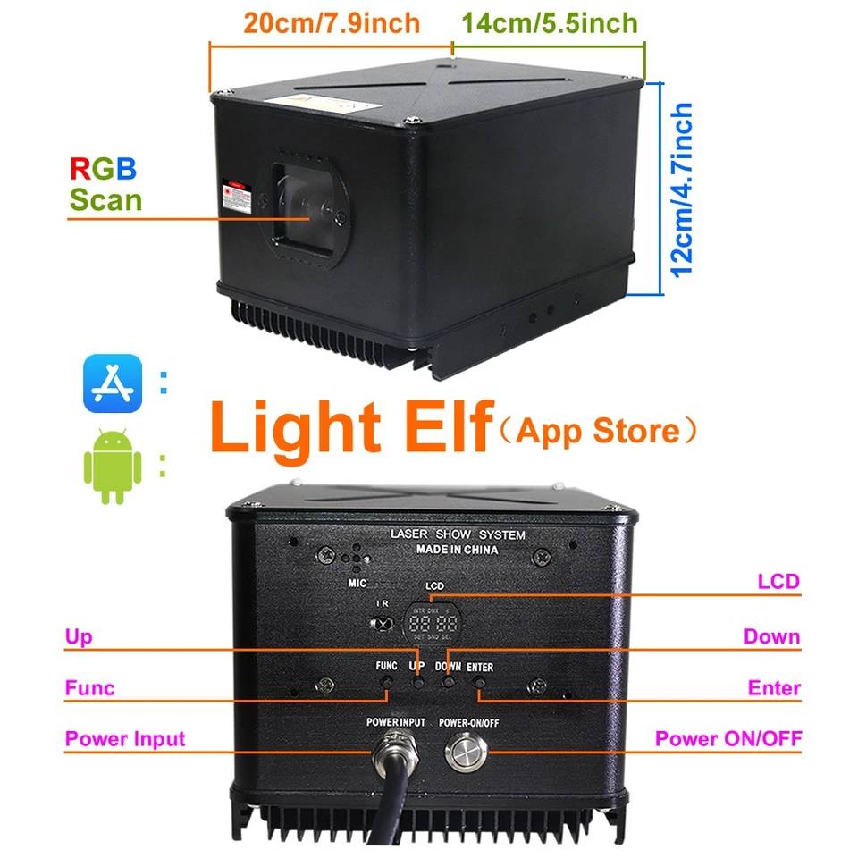 Android iOS APP 3W RGBW Laser IP65 Outdoor Landscape Show Projector Stage Lights - Image 4 of 4