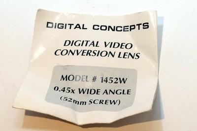 Digital Concepts Digital Conversion Lens Model # 1452W 52mm guide manual 0.45X