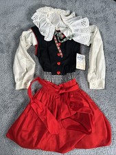 Vintage Handmade Smocked Dress White Farm Scene Girls Kids Dress SZ 3T Lace