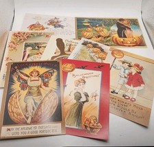 8 Antique Inspired Halloween Postcards Unused