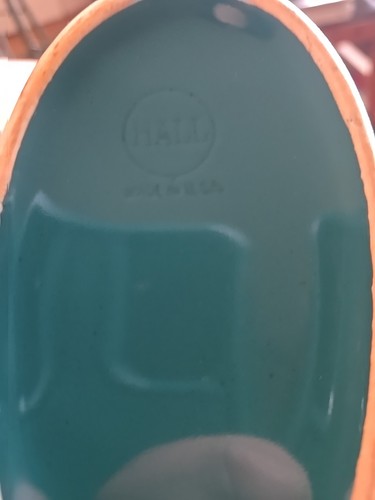 VTG MCM Deco 1950s Hall Pottery Nora Ice Lip Slim Line Pitcher Teal - Picture 15 of 21