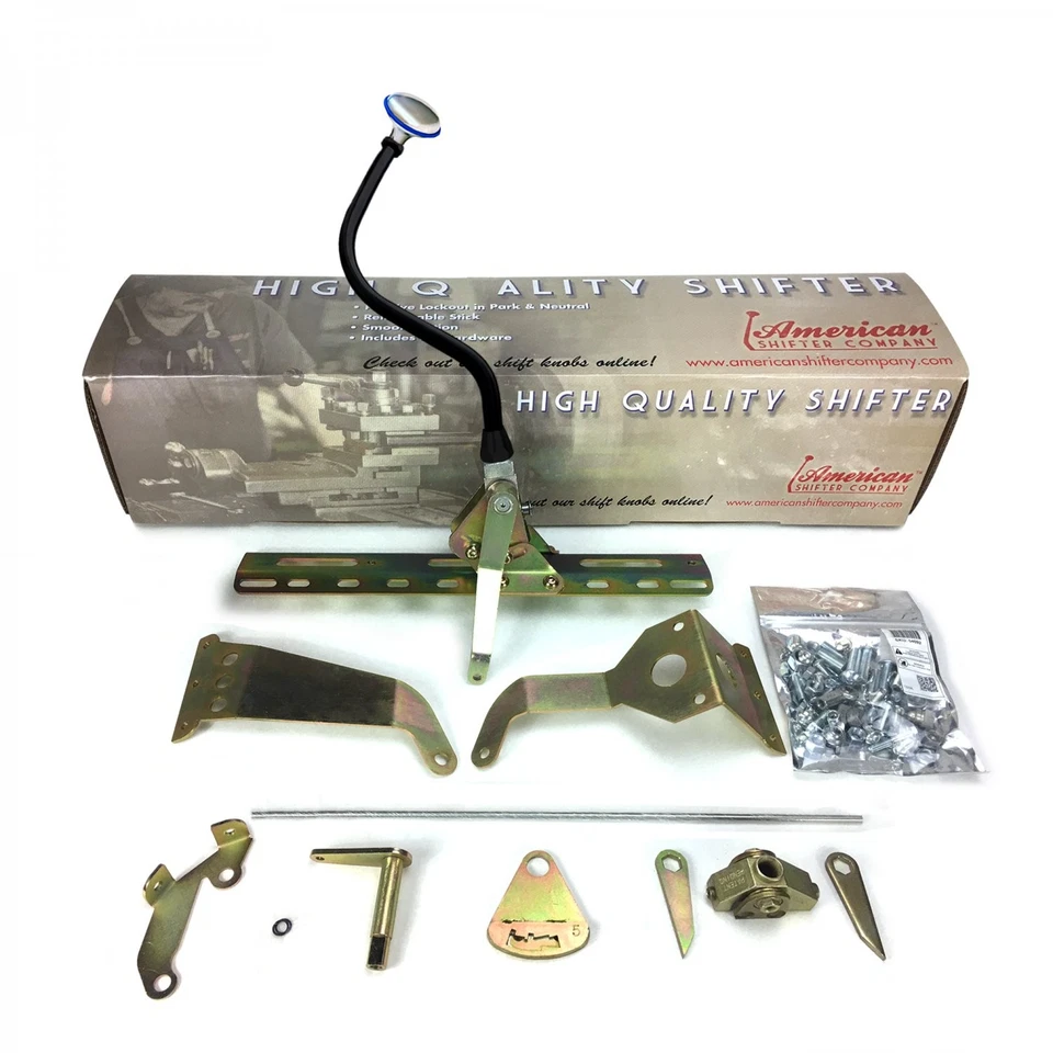 Deluxe Side Shift Transmission Shifter Kit 16 Black Bench Arm - GM Powerglide - Imagem 2 de 4