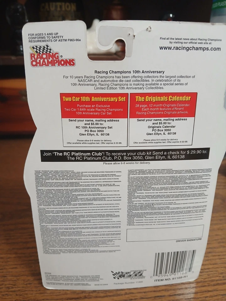 1999 Racing Champions NASCAR The Originals #66 Darrell Waltrip 1:64 Die-Cast Car - Image 4 of 4