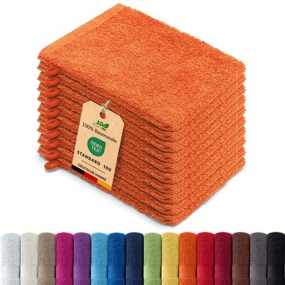10er PACK Waschlappen 15x21 cm Waschhandschuhe 100% Baumwolle 500 Gr/m²