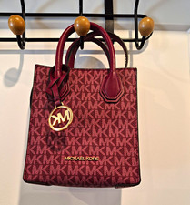Borsa Michael Kors bordeaux monogramma piccola/manico superiore cinturino staccabile