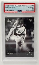 2025 Topps Black and White Roki Sasaki #112 RC PSA 10