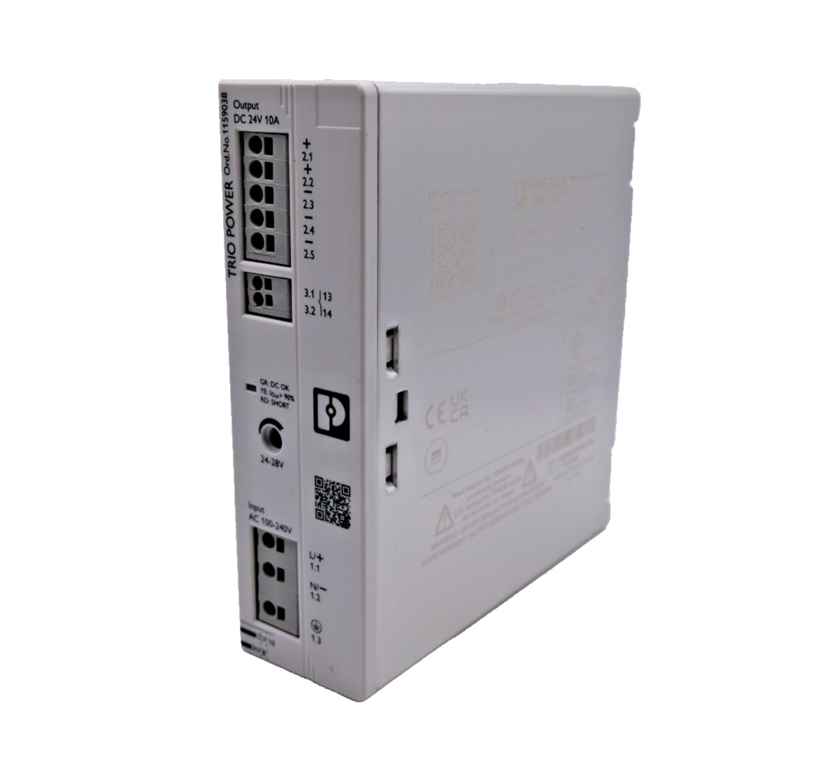 Phoenix Contact 24V DC 10A Power Supply, TRIO3-PS/1AC/24DC/10, 100–240V AC Input