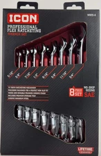New icon Professional Flex Ratcheting Wrench Set Wrench Set WRFS-8