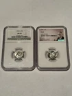 LOT OF (2) 1955-S MS65 & 1964 PR68 Roosevelt Dimes- Silver- BU & Proof Coins