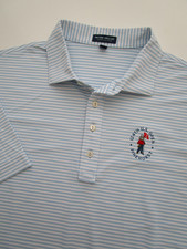 Mens XXL Peter Millar Crown Crafted SS blue polo shirt Pinehurst 124th US Open