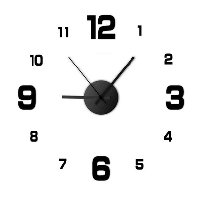 Creative Frameless DIY Wall Clock Wall Decal Home Silent Clock Living Room Offic