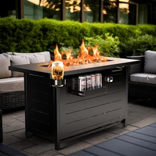 43" Propane Fire Pits for outside 60,000 BTU Gas Fire Pit Table for outside with