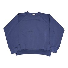 Vintage 90s Fruit of the Loom Purple Raglan Crewneck Sweatshirt Women's M SHORT