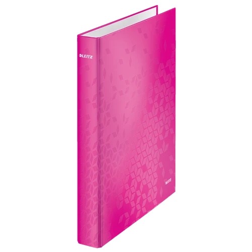 Leitz WOW Ring Binder Laminated Pink 42410023