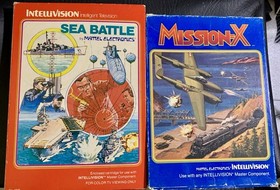 INTELLIVISION 2 GAME LOT MISSION X CIB & SEA BATTLE CIB VGC CLEANED & TESTED