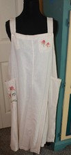 April Cornell women's linen jumper, size L, tan color w/ embroidery, pockets