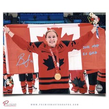 Brianne Jenner Team Canada Signed 8x10 Photo /w 2022 MVP & 2x Gold Inscription