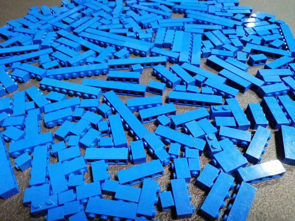 LEGO 300 Stück Legosteine einreihige Steine blau / Stangen Sammlung Bricks blue - Bild 4 von 4