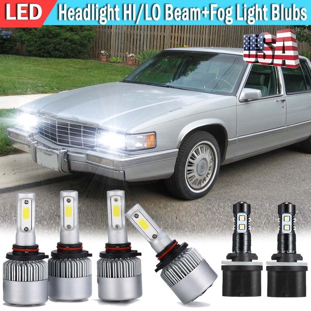 6pcs LED Headlight High Low Beam+Fog Light Bulb For Cadillac Deville