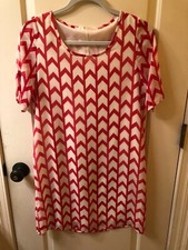 Peach Love & Cream Short Sleeve Dress w/Lining - Women's Size S - EUC