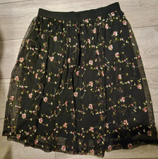 forever21 elasticated flare gypsy style black skirt.size XL box4 no196