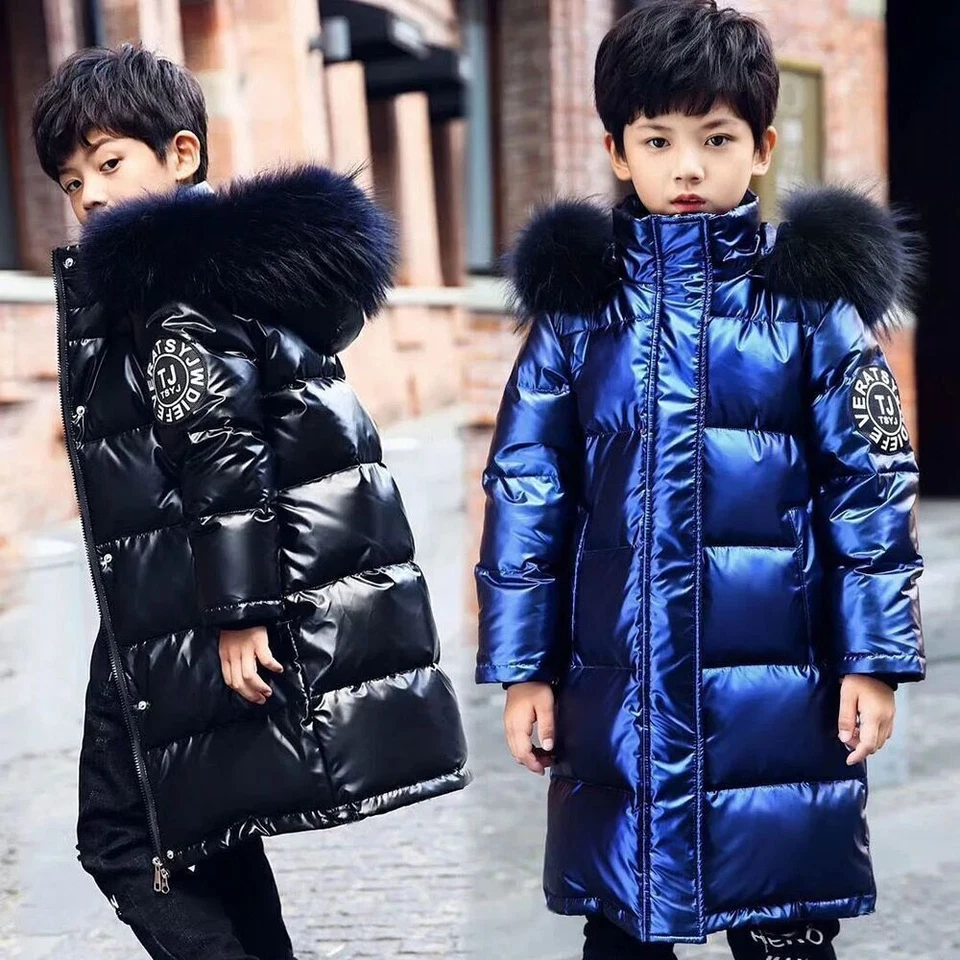 Kinder Winter Mädchen Jungen Mantel Daunenjacke Mit Kapuze Verdicken Warm Mantel - Bild 1 von 4