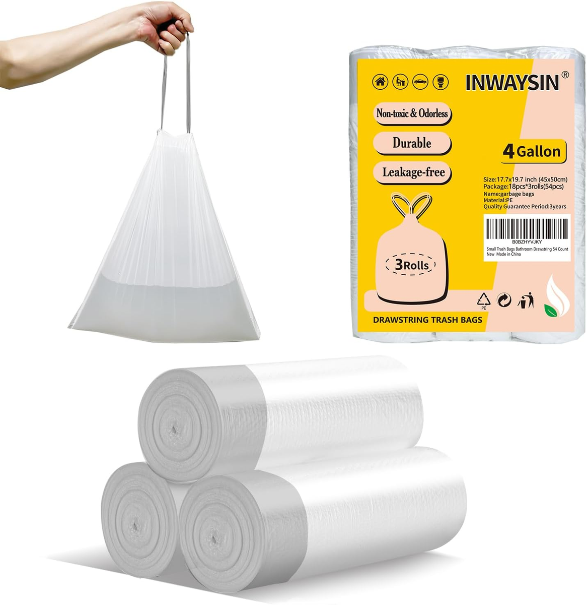 Small Trash Bags Gallon Drawstring, Gallon Trash Bag Extra Strong