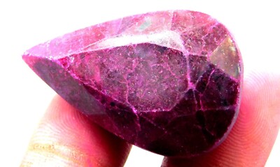 CERTIFIED !! 113.0 Ct Natural PEAR Cut RED burma ruby Loose Gemstone.RS04