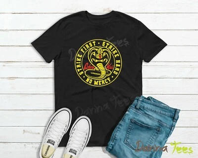 VARY Cobra Kai Strike First Strike Hard No Mercy Inspired T Kids T-Shirt 100%Cotton