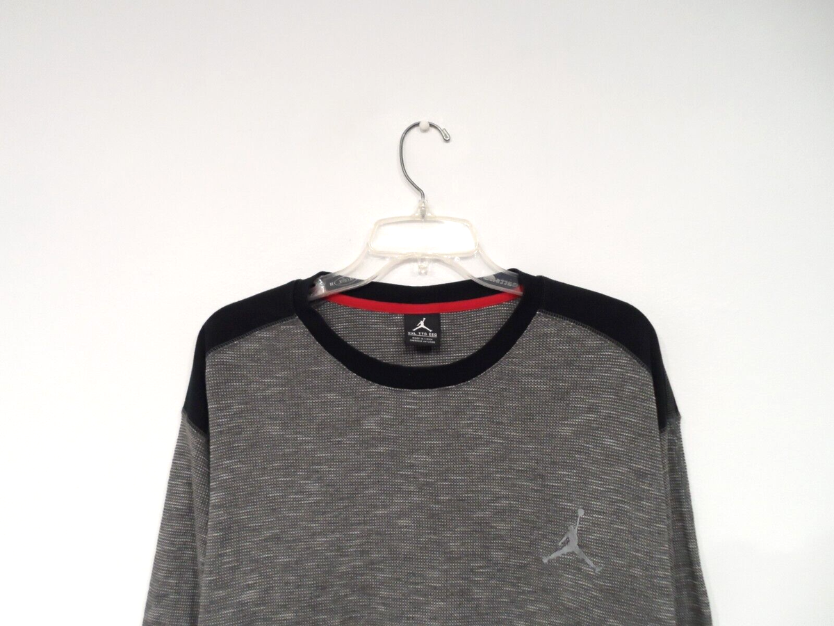 Nike Air Jordan Men's Cross Over Thermal Shirt Size 2XL Gray Waffle Knit  483289