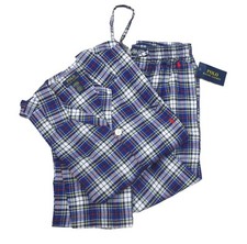 Polo Ralph Lauren Men's Blue Multi Plaid Print 2-Piece Lounge Set