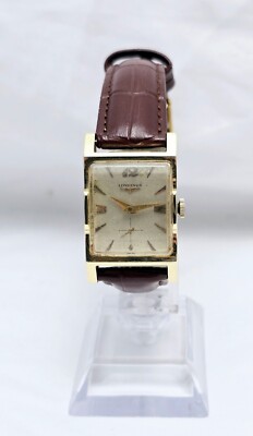 Vintage Longines 9LT 17J Jewels 14K Yellow Gold Manual Wind Brown