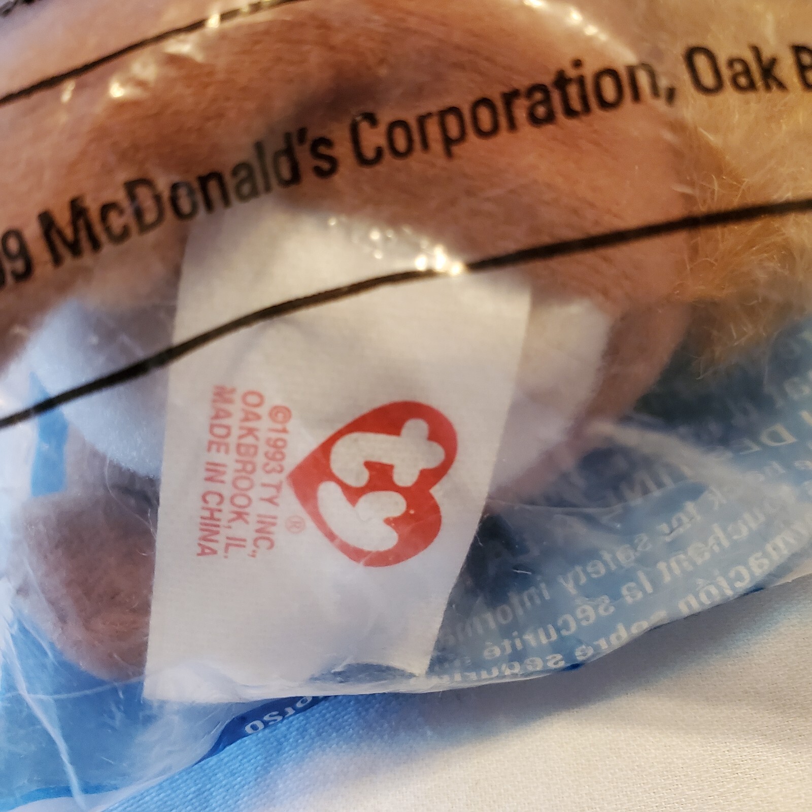 McDonalds Teenie Beanie Babies 1999/1993 Nuts the Squirrel 8 Rare Tag