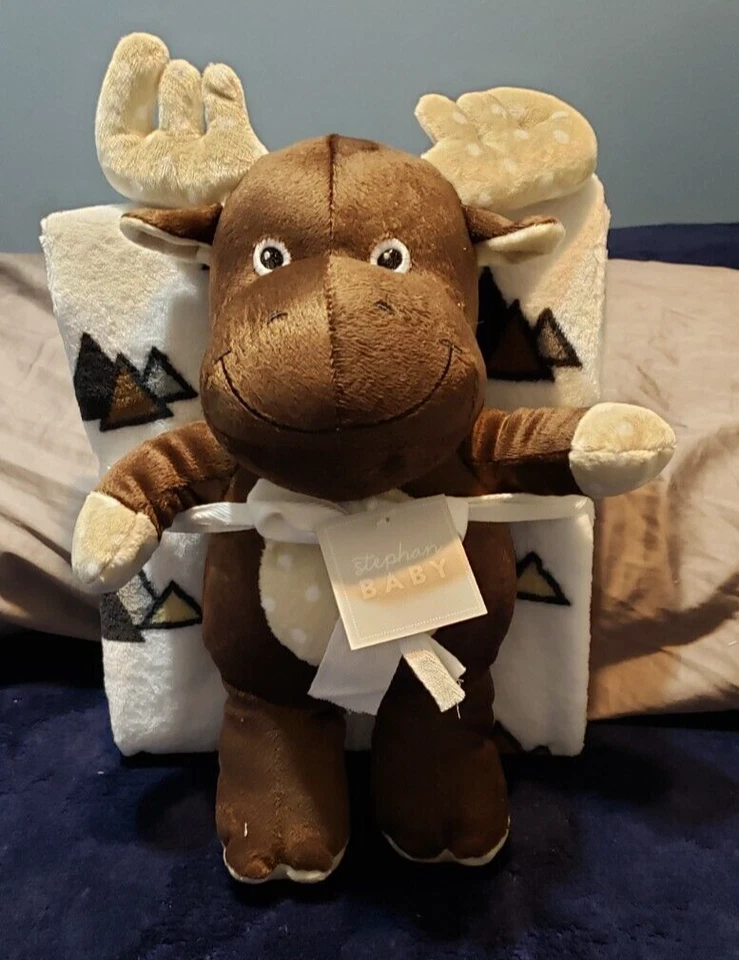 Stephan Baby: Conjunto de manta de lana suave y alce de felpa de peluche para bebé niño NUEVO Foto 4 de 4