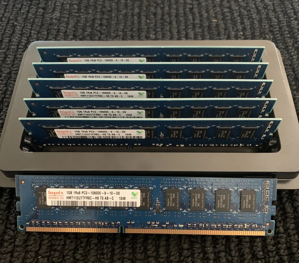 (6) Hynix 1GB HMT112U7TFR8C-H9 TO AB-C 1G 1RX8 PC3-10600E-9-10-D0 Memory - Image 2 of 4