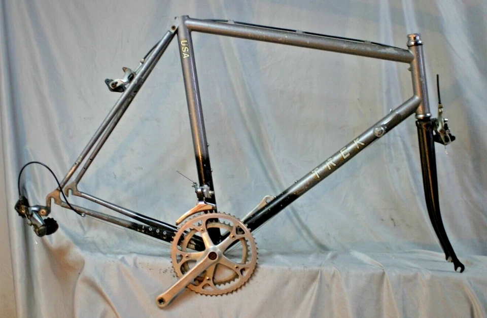 Cuadro grande de bicicleta de carretera Trek 1000 1991 59 cm FC-6207 Ultegra 600 manivela hecho en EE. UU. Foto 3 de 4