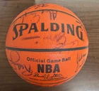 1987 NBA All-Star Team Signed Autographed Spalding Basketball Bird Magic ++ JSA