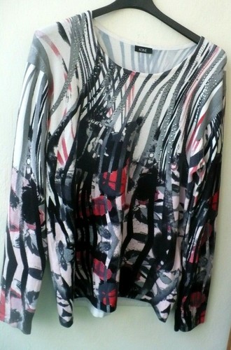 MAGLIA BLUSA KOINE' FANTASIA CON BRILLANTINI E PAILLETTES _TAGLIA XL | eBay