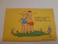 Vintage Postcard E. C. Kropp Linen I Loves My Baby