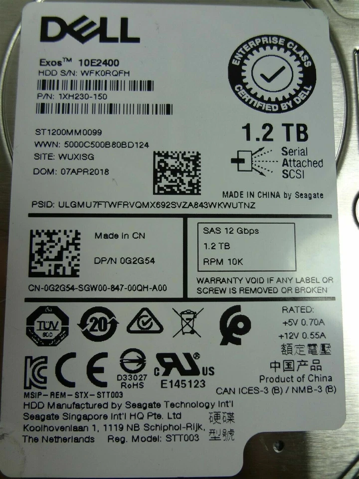 DELL 300GB 15K 12G SFF 2.5'' SAS HDD HARD DRIVE AL13SXB30EN - Image 4 of 4