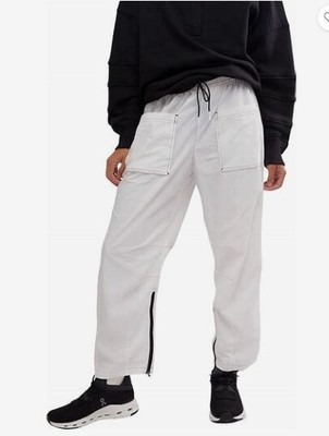 Free People Movement Fly by Night Pants White with Black Stitching NWT Sz L