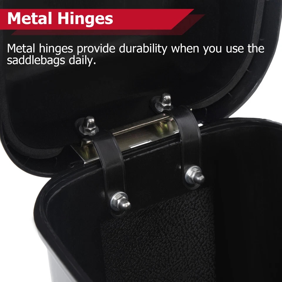 Motorcycle Hard Saddlebags Bags Luggage For Harley Honda Suzuki Yamaha Cruiser - Image 4 of 4