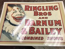 vintage barnum and bailey poster Lamiated 18 X26