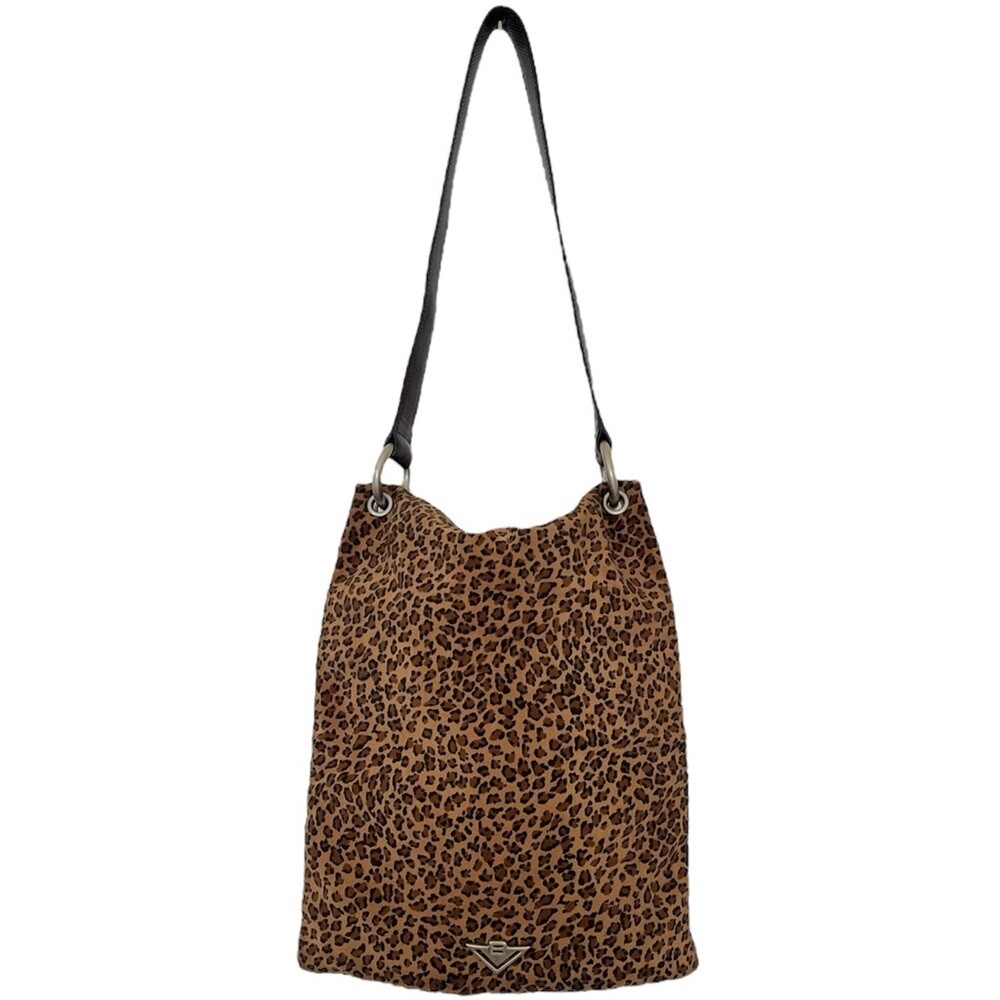 Bottega Veneta Leopard Print Flat Sac Shoulder Bag Cheetah
