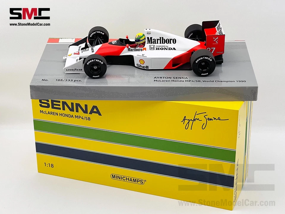 Mclaren MP4/5B 27 Ayrton Senna 1990 F1 World Champion 1:18 MINICHAMPS with Decal - Image 3 of 4