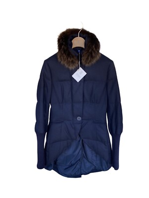 Doudoune Brunello Cucinelli - Laine Et Plumes D'oie, Col Renard - Taille 40, Bleu - Occasion Très Bon état