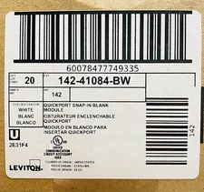 Leviton 142-41084-BW QuickPort Blank Modules Box 200