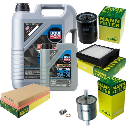 QR-PARTS Filter Set Mit Motoröl - Inspektionspaket 6L Top Tec 4600 5W-30