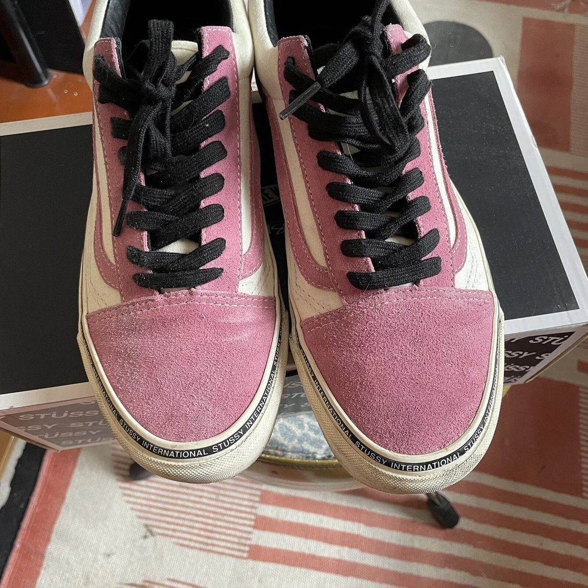Stussy Vans OG Old Skool LX WASHED/ROSE Rare Preowned Mens Size 10